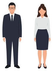 Fototapeta premium Formal business attire illustration of a man and woman.