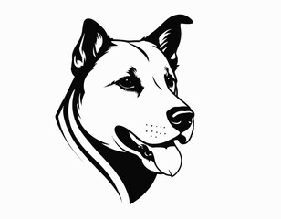 Dog Silhouette digital Art, Intricate Powerful and Ready for Print or Web, Sharp Details. Strong Identity. Timeless Design, Symbolize Strength, Courage, Logo, and Leadership 