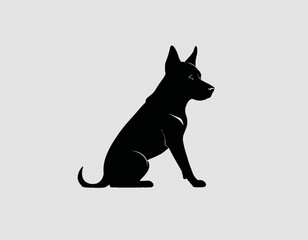 Dog Silhouette digital Art, Intricate Powerful and Ready for Print or Web, Sharp Details. Strong Identity. Timeless Design, Symbolize Strength, Courage, Logo, and Leadership 