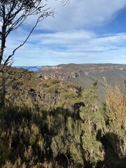 Cahill’s Lookout Scenic View, Blue Mountains, Australia on a Sunny Day