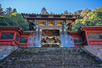 秋の妙義神社 唐門　群馬県富岡市