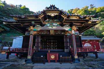 秋の妙義神社 拝殿　群馬県富岡市