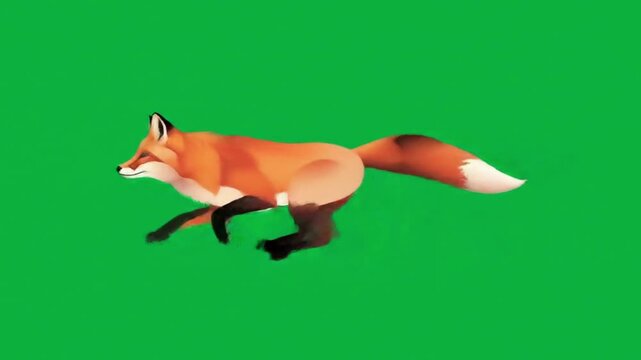 Animated motion graphic of a fox running. Great for illustrating wildlife, nature scenes, and animal behavior
