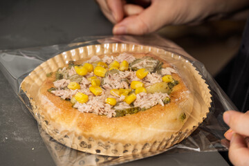 Tuna and Corn Pie with Pickled Vegetables in a Flaky Crust