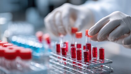 Scientist working with test tubes