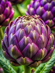 Fototapeta premium artichoke fresh violet vegetable plant cutout close-up