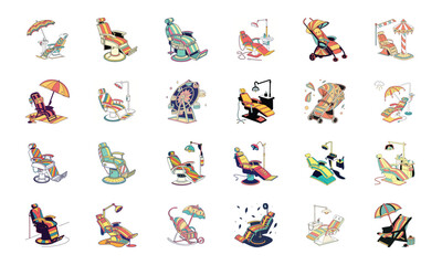 Obraz premium Colorful Medical and Healthcare Vector Icons Set – Ambulance, Doctor Tools, Medicine, Prescription, Hospital Equipment, First Aid, and Wellness Illustrations on White Background