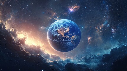 Obraz premium High-resolution_cinematic shot of glowing Earth