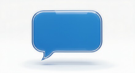 Naklejka premium Modern Communication Concept: Blue Glossy Dialogue Bubble with Transparent Border