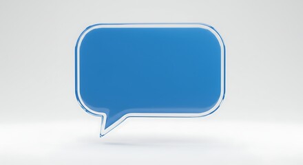 Fototapeta premium Modern Communication Concept: Blue Glossy Dialogue Bubble with Transparent Border