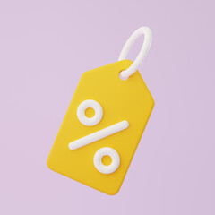 Coupon discount discount coupon promotion label hanging 3D