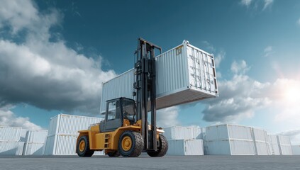 Forklift loading container