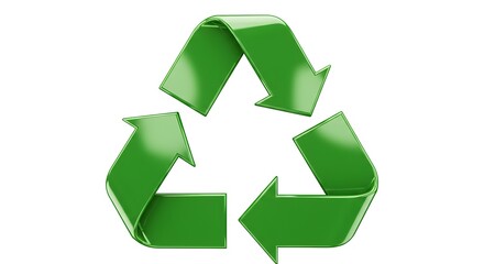 Obraz premium Green Recycling Symbol with Three Arrows Loop