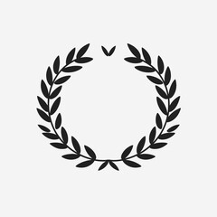 Elegant laurel wreath in black creates an impactful artistic vector silhouette