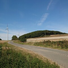 wind turbine on the road