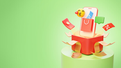 Social e-commerce Convenient Shopping event gifts 3D