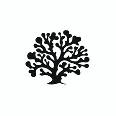 Obraz premium Artistic black tree branch on white background plant decorative silhouette