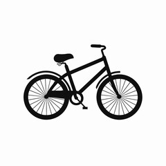 Fototapeta premium Simple bicycle illustration shows modern transportation methods in a monochrome silhouette