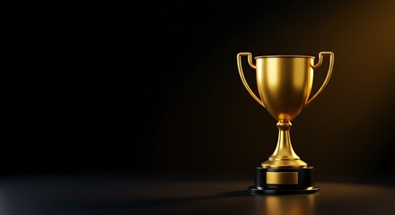 gold cup on black background