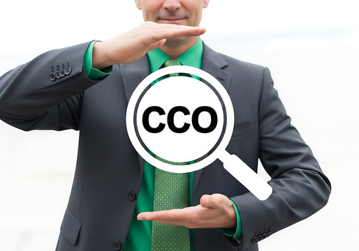 Business concept of CCO Chief Compliance Officer.businessman cco