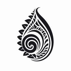 Obraz premium Elegant droplet with Maori tribal design makes stunning black silhouette