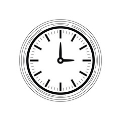 Clock Face Showing Three OClock Time Management and Deadline Concept Black and White Illustration Clean Minimalist Design Focus on Punctuality