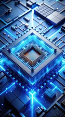 Obraz premium Close-up of a quantum computer's central processing unit