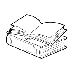 Stack of Books Vector Illustration Showing Education and Learning in Black and White for Creative Projects