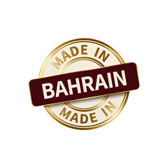 Fototapeta premium Authentic product seal highlighting 'Made in Bahrain'.
