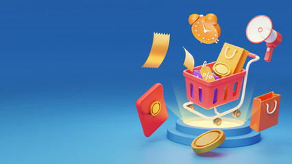 E-commerce promotions Online shopping consumption shopping marketing 3D