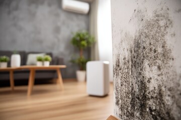Mold on wall of a living room