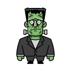 Cartoon Frankenstein Monster Character Illustration.