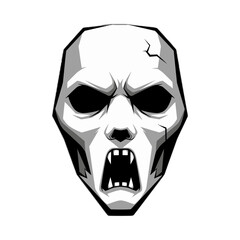 Stylized Scary Vampire Mask Illustration.