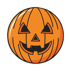 Smiling Jackolantern Halloween Pumpkin Illustration.