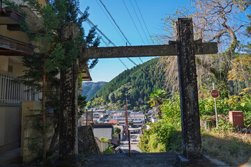 郡上八幡の風景 岸劔神社参道　岐阜県郡上市
