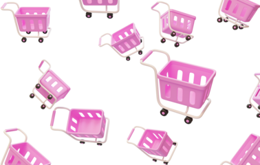 Shopping cart basket 3D e-commerce supermarket consumption