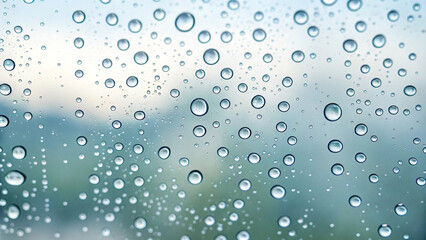Macro View of Water Droplets on a Glass Surface with Blurred Background drops condensation