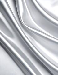 Smooth, flowing folds of silvery fabric create elegant, luxurious curves