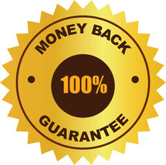 100 Percent Money Back Guarantee Badge Icon stamp sticker  