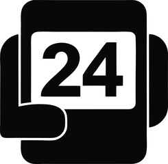 Modern digital icon featuring the number 24 within a stylized mobile device interface for business and technology concepts