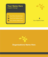 Yellow Color Combination Corporate Creative Exclusive Editing Modern Business Card Design Double-Side