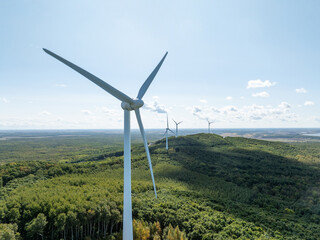 wind power station in forest