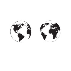 Globe/World Map Silhouette Vector for Global, Travel, and Educational Concepts