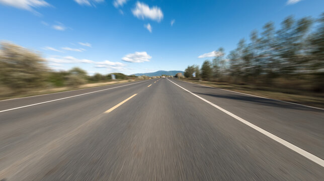 pov motion blured empty highway