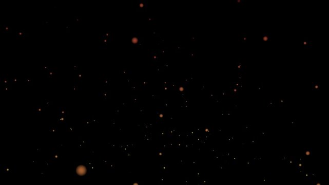 Flying fire sparks on the wind against black screen insert overlay 4K Seamless Loop Animation. Fire flakes and bonfire particles on transparent background video, alpha channel. 