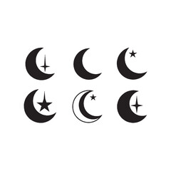Moon Silhouette Vector for Night, Astronomy, and Symbolic Design Concepts