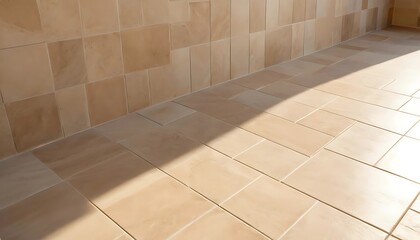Beige Tile Floor & Wall Texture Background - Minimalism