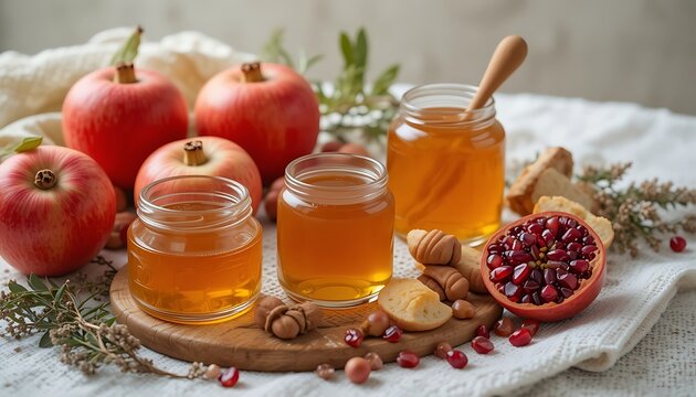 Honey, Apples & Pomegranate Rosh Hashanah - Autumnal/Fall themes