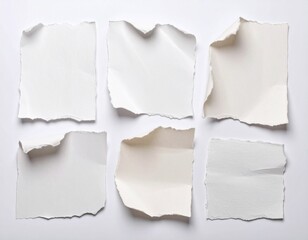 Fototapeta premium Torn white paper sheet isolated on white background