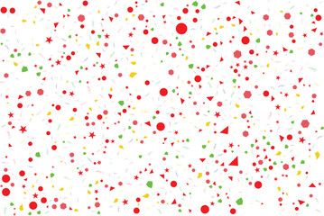 Colorful geometric confetti pattern on white background. Confetti illustration.